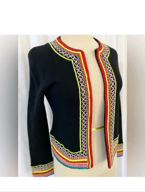 alice + oliva embroidered open front jacket Size XS - Picture 13 of 15